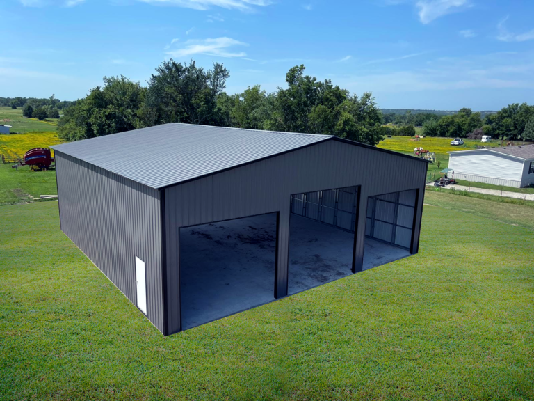 Metal garage - enclosed GalvStruct steel garage